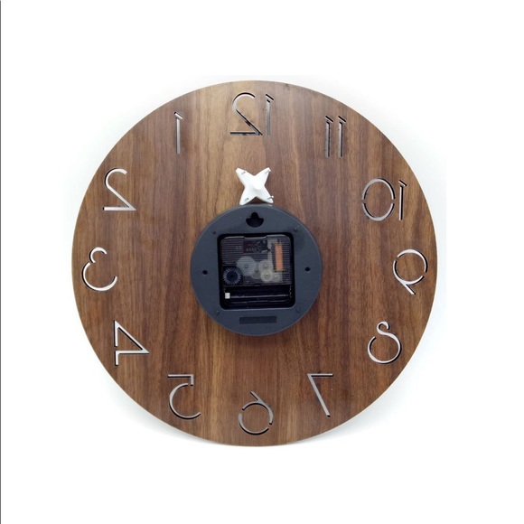 Wooden wall clock Big Vintage Numerals rustic - Picture 5 of 8